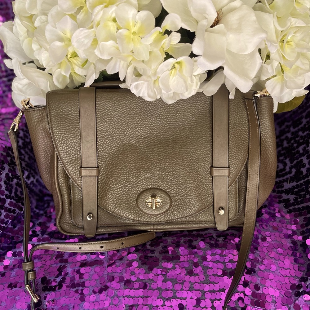 Coach Olive Green Messenger Bag, Gold Hardware